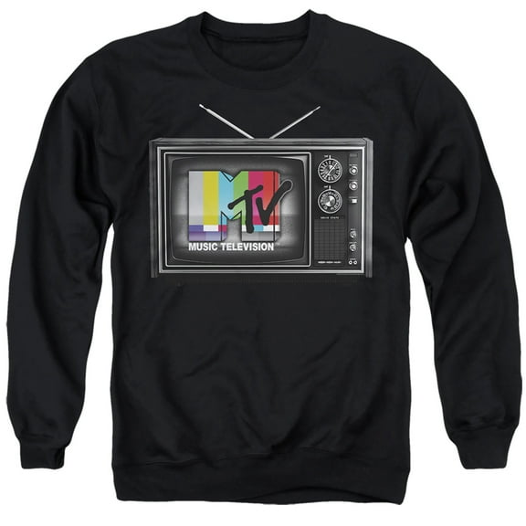 Mtv Mtv Tv Unisex Adult Crewneck Sweatshirt (Medium) Black