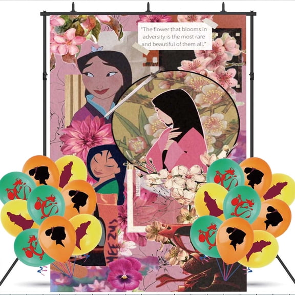 Mu lan Princess Party Decorations Backdrop Banner Balloons Taspestry Wall Decor Background Poster Decor Supplies