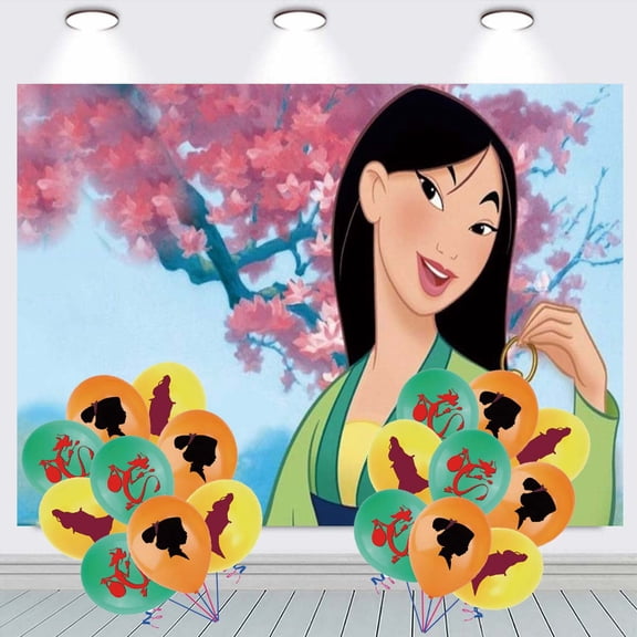 Mu lan Princess Party Decorations Balloons Taspestry Backdrop Banner Wall Decor Background Poster Decor Supplies