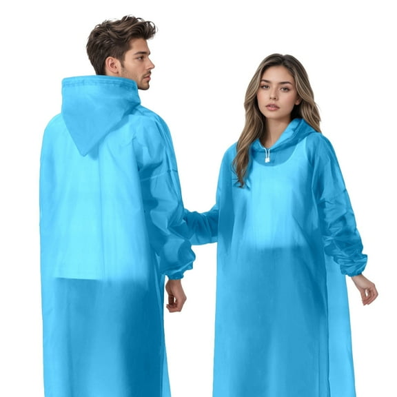 MuXi Women's Anorak Hooded Raincoat Windproof Pullover Jacket for Outdoor Daily Wear Durable Lightweight Outerwear (Blue,One Size)