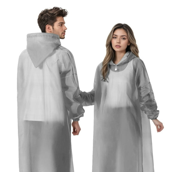 MuXi Women's Anorak Hooded Raincoat Windproof Pullover Jacket for Outdoor Daily Wear Durable Lightweight Outerwear (Grey,One Size)