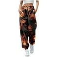 thumbnail image 1 of MuXi Women's Halloween Joggers With Pockets Fashion Casual Pants Halloween Printed Leggings Oversized Sportswear Comfortable Stretchy Trousers For Everyday Wear (Light Purple,L), 1 of 4