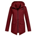 thumbnail image 1 of MuXi Women's Lightweight Hooded Anorak Windproof Rain Jacket with Pockets for Outdoor Workout and Daily Wear (Wine,XXL), 1 of 4