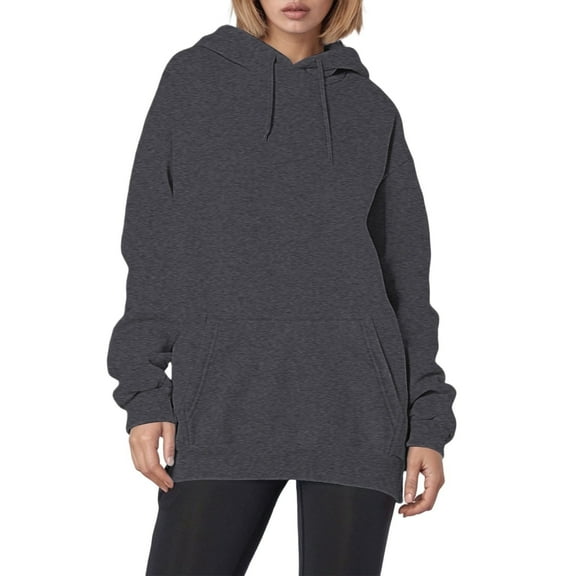 MuXi Women's Oversized Letter Print Hoodie Soft Pullover Sweatshirt Casual Loose Fit Comfortable Daily Wear (Dark Gray,XL)