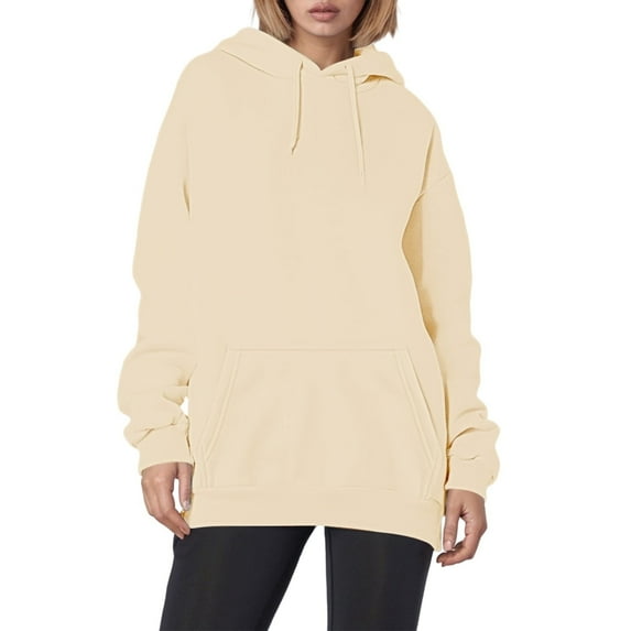 MuXi Women's Oversized Letter Print Hoodie Soft Pullover Sweatshirt Casual Loose Fit Comfortable Daily Wear (Khaki,XL)