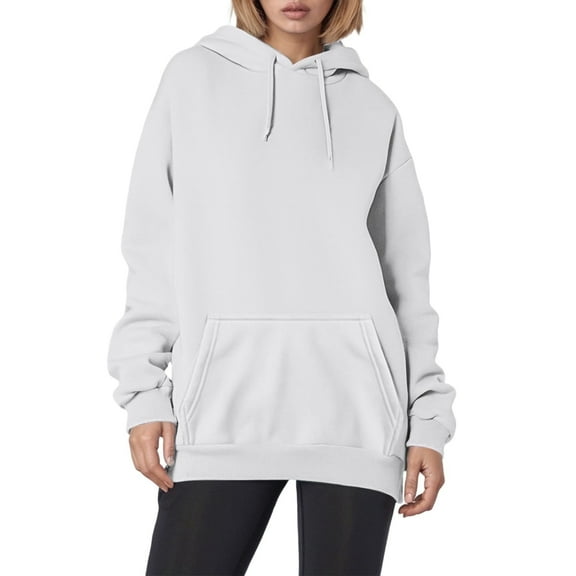 MuXi Women's Oversized Letter Print Hoodie Soft Pullover Sweatshirt Casual Loose Fit Comfortable Daily Wear (White,L)