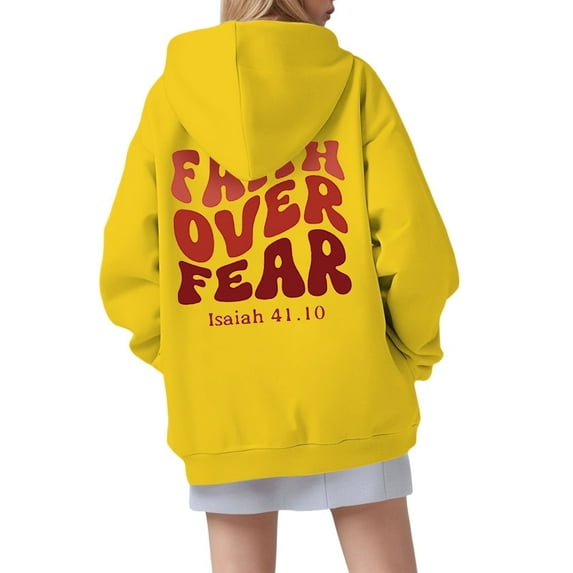 MuXi Women's Oversized Letter Print Hoodie Soft Pullover Sweatshirt Casual Loose Fit Comfortable Daily Wear (Yellow,XXXL)