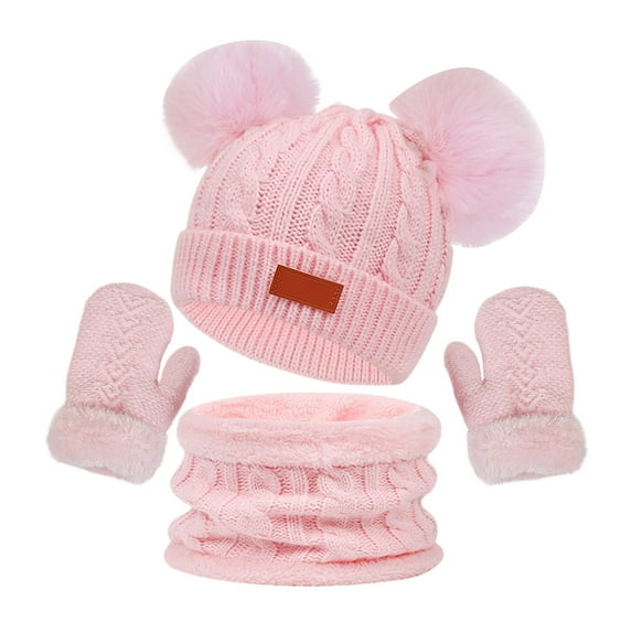 MuXiKeJi Baby Hats Scarves Gloves Set Winter Warm Toddler Knitted Neck Warmer Mittens