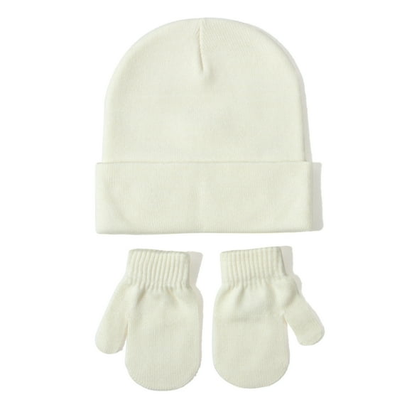 MuXiKeJi Baby Knitted Hat and Mitten Set Warm Wool Blend Winter Cap for Toddler Boy Girl