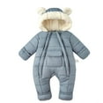 thumbnail image 1 of MuXiKeJi Baby Snowsuit Girls Insulated Winter Snowsuit Padded Jumpsuit With Attached Mittens Booties Double Zipper Warm Outfit For Baby Toddler, 1 of 5