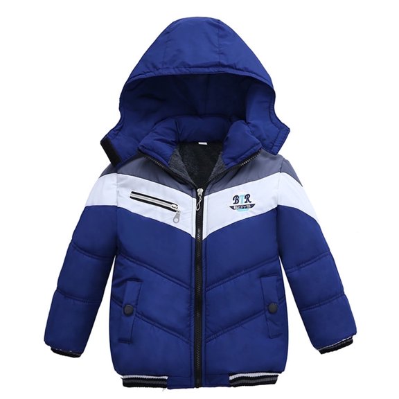MuXiKeJi Boys Winter Hooded Zipper Windproof Stripe Jacket for Toddler Kids Outerwear Coat