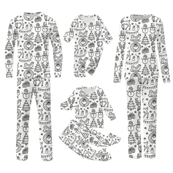 MuXiKeJi Clothes Christmas Pajama 2 Piece Sleepwear Christmas Jammies Family Holiday Pjs Mommy and Daughter Fall Outfits
