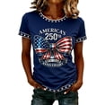 thumbnail image 1 of MuXiKeJi Clothes 250 Anniversary USA Shirt 250Th Shirt Short Sleeve Women America Celebration Patriotic Flag Print 1776-2026 Tshirt, 1 of 4