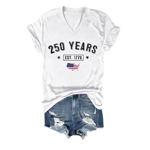 MuXiKeJi Clothes 250 Anniversary USA Tshirt Women USA 250th Anniversary Shirts Patriotic American Flag Eagle Tops 1776-2026 Shirt