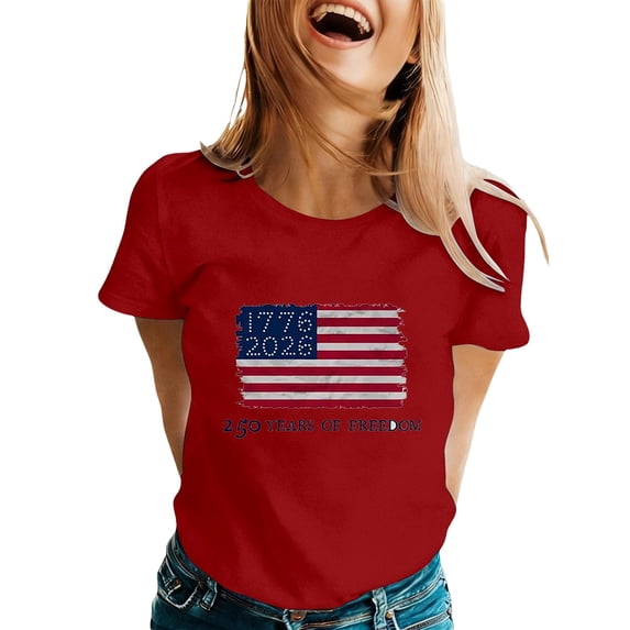 MuXiKeJi Clothes 250th Anniversary Shirt Vintage American Flag Independence Day 250 Anniversary Shirt Unisex
