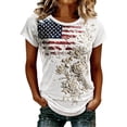 thumbnail image 1 of MuXiKeJi Clothes 250th Anniversary USA Shirt America 250 Shirt 3/4 Sleeve Womens Tops Patriotic Flag Eagle Print Tops 1776-2026 Tshirt Gifts, 1 of 6