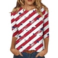 thumbnail image 1 of MuXiKeJi Clothes 250th Anniversary USA Shirt Women America 250 Shirt 3/4 Sleeve Patriotic Flag Eagle Print Tops 1776-2026 Tshirt Gifts, 1 of 5