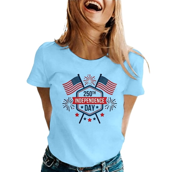 MuXiKeJi Clothes 250th Anniversary of The United States of America Womens T-Shirt Patriot