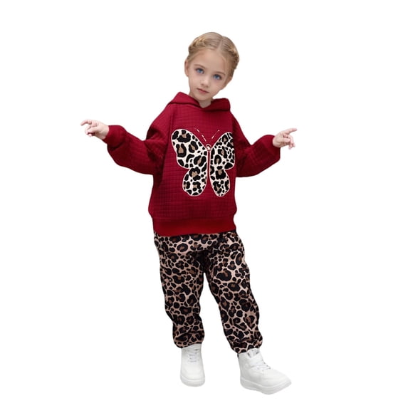 MuXiKeJi Clothes 4t girls red valentine outfit,Toddler Girl Clothes 2t Cartoon Print Lightweight Pullover Hoodie Sweatshirt and Jogger Sweatpants Clothing Cute 2 Piece Outfits