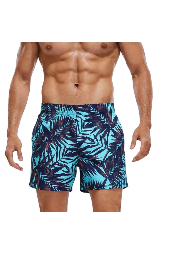 9 Inch Men Swim Trunks with Compression Breathable Liner Quick Dry Zipper Pockets for Water Beach Travel Cruise