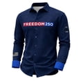 thumbnail image 1 of MuXiKeJi Clothes America 250 Shirt - Men's American 250 Anniversary USA Flag Print Hawaiian Button Down Shirt 1776-2026 Patriotic Tee, M-3XL, 1 of 3