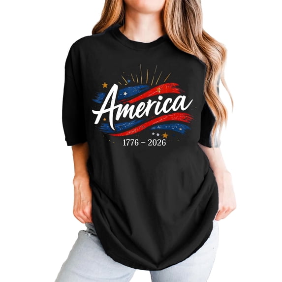 MuXiKeJi Clothes America 250th Anniversary Shirt Women 4th of July Shirt Patriotic Shirts USA Flag Oversized Tee Tops