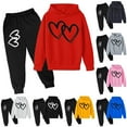 thumbnail image 1 of MuXiKeJi Clothes Baby Outfits Girl 2t Cute Print Long Sleeve Fashion Hoodie Pullover Sweatshirt Tracksuit Jogger Sweatpants 2pcs Outfits Clothes Set, 1 of 4