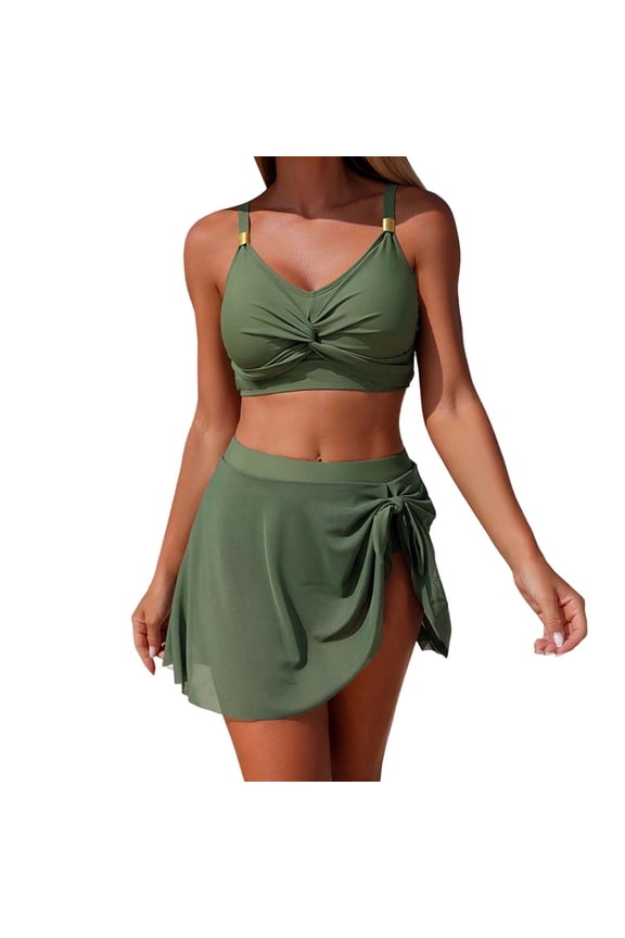 Bikini Sets for Women Summer High Waisted 2 Piece Bathing Suit Ribbed U-Wire Cutout Swimsuit Beach Vacation 2026