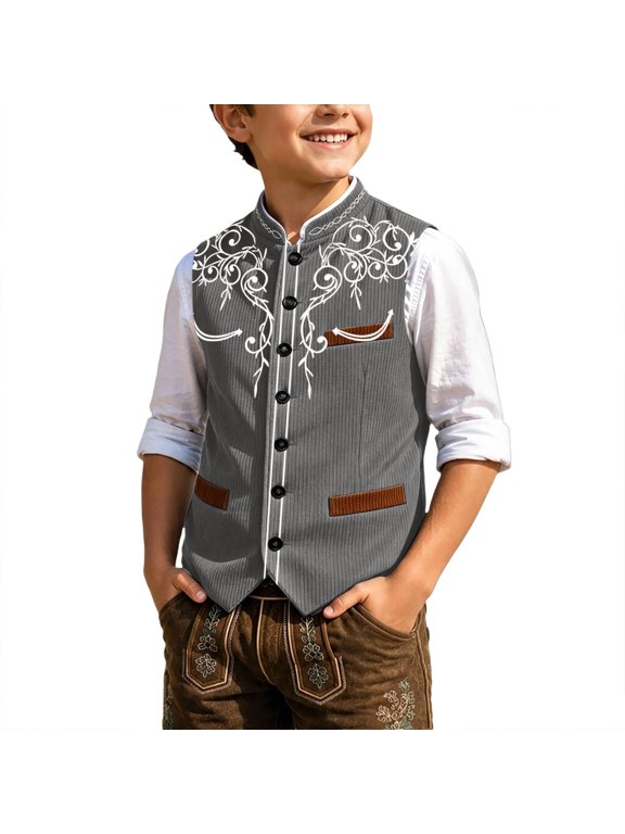 Boys Corduroy Vest Padded Outerwear By Festival Vibe For Transitional Weather Lightweight Cozy Jacket