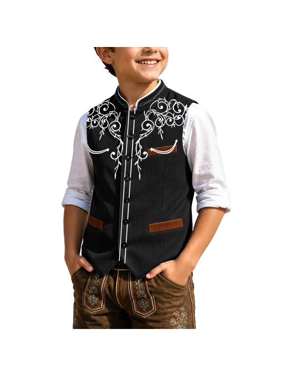 Boys Corduroy Vest Padded Outerwear By Festival Vibe For Transitional Weather Lightweight Cozy Jacket