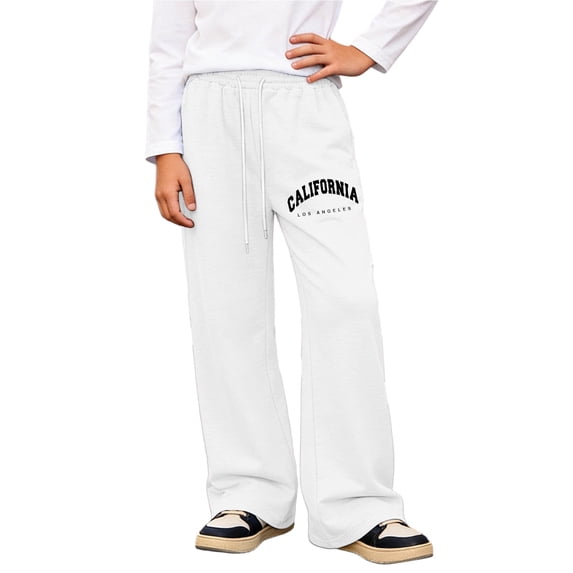 MuXiKeJi Clothes Boys Letter Graphic Wide Leg Sweatpants Athletic Track Joggers Casual Baggy Pants for Youth