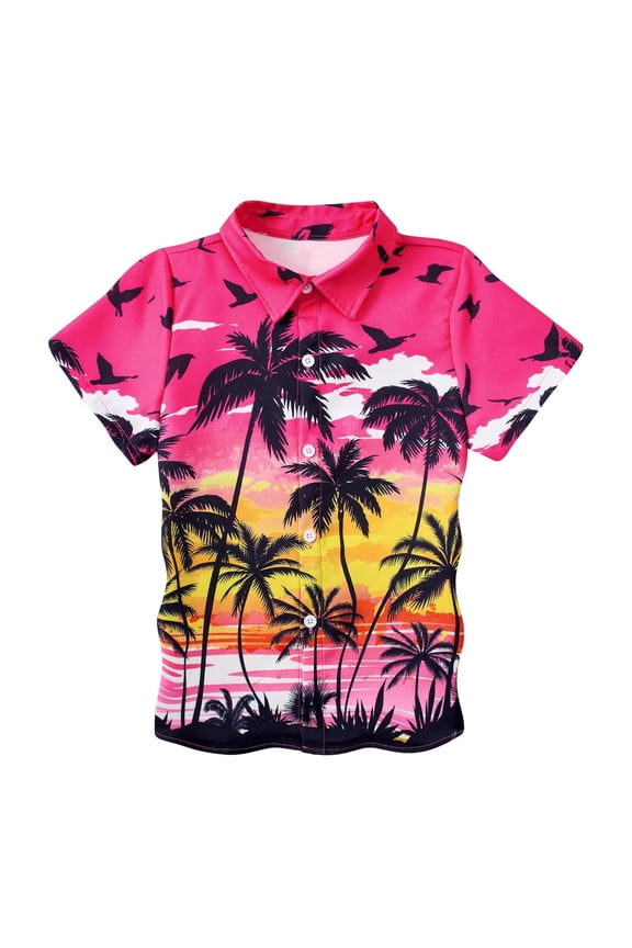 Boys Polo Shirts Size 10-12 Button Closure Graphic T-Shirts Short Sleeve T Shirt Fashion Pullover Tops Cute Baby Boy Clothes