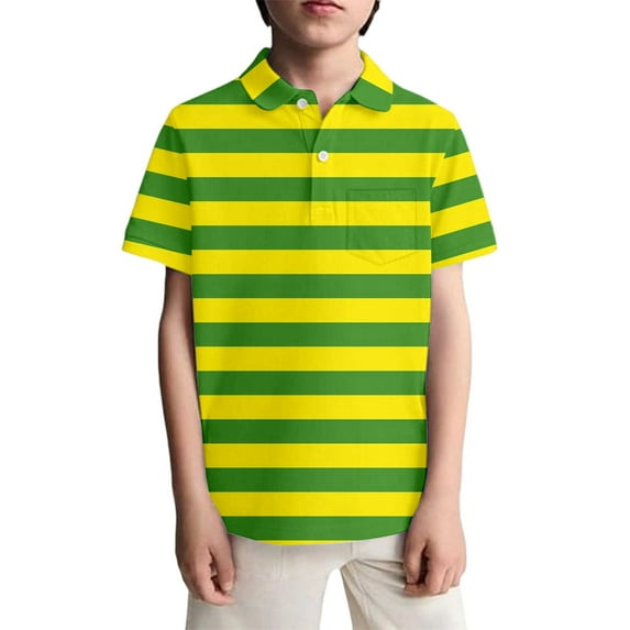 MuXiKeJi Clothes Boys' School Uniform Short Sleeve Polo Shirt, Button Closure, Moisture Wicking Performance Material