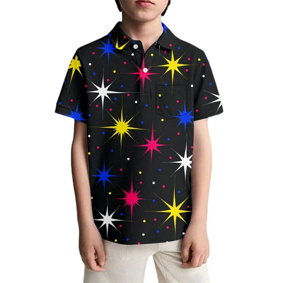 MuXiKeJi Clothes Boys' School Uniform Short Sleeve Polo Shirt, Button Closure, Moisture Wicking Performance Material