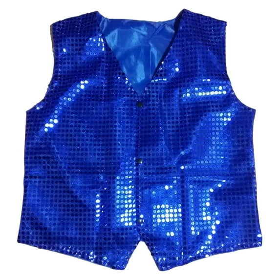 MuXiKeJi Clothes Boys Sequin Vest Performance Modern Dance Recital Outfit Stage Show Wear For Children Party Celebration
