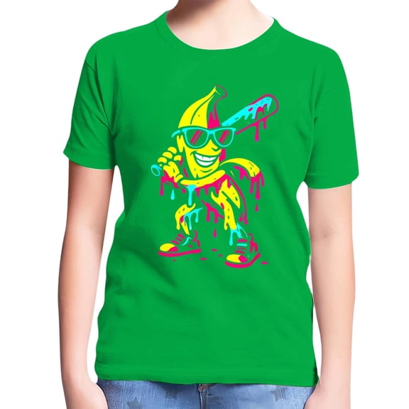 MuXiKeJi Clothes Boys Short Sleeve Tee with Playful Banana Print Soft Casual Top for Daily Wear Comfortable Kids Shirt