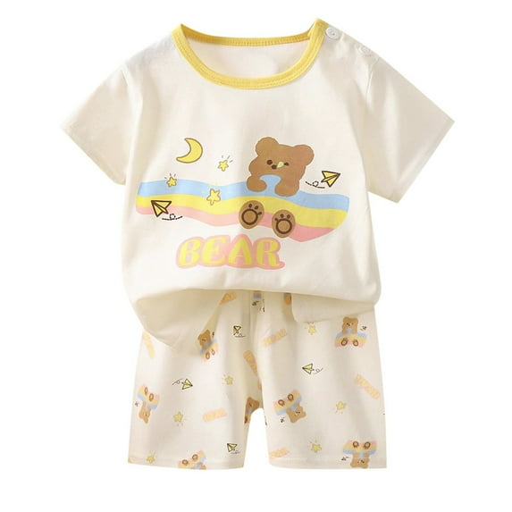 MuXiKeJi Clothes Boys Summer Playwear Set Comfortable Short Sleeve Tee and Shorts Outfit for Toddlers Kids Daily Casual Wear