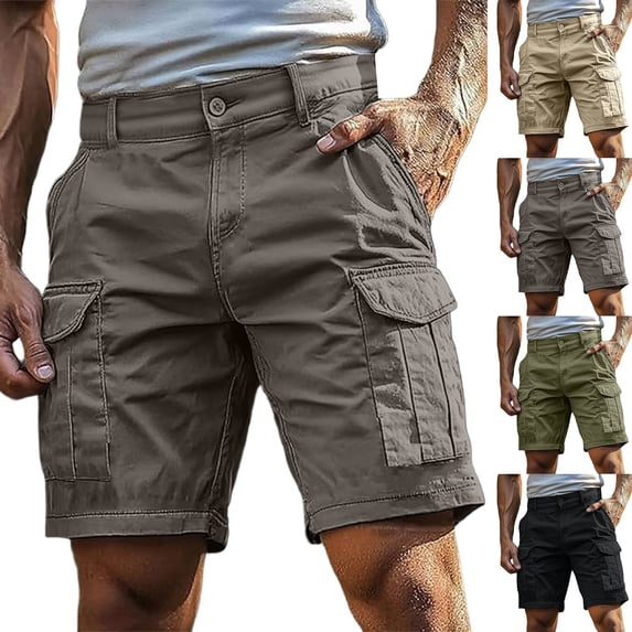 MuXiKeJi Clothes Cargo Shorts for Men 7 inch Inseam Lightweight Summer Workout Hiking Shorts Pull On Baggy Casual Outdoor Work Short