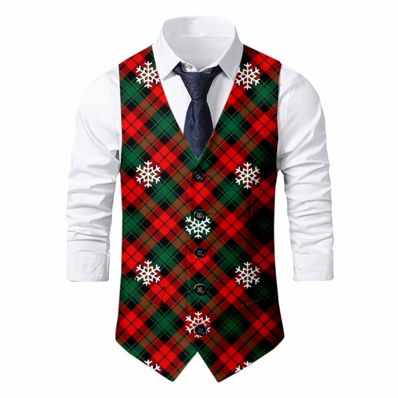 MuXiKeJi Clothes Christmas Suit Vest for Mens,Fashion Festival Outerwear Vests,Holiday Graphic Sweater Vest Adult Winter Warm Clothes