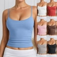 thumbnail image 1 of MuXiKeJi Clothes Cotton Tank Tops with Built-in Shelf Bra Sleeveless Racerback Fitted Basic Cami Shirts, 1 of 7