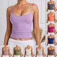 thumbnail image 1 of MuXiKeJi Clothes Cotton Tank Tops with Built-in Shelf Bra Sleeveless Racerback Fitted Basic Cami Shirts, 1 of 7