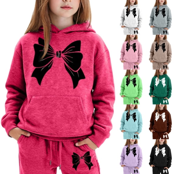 MuXiKeJi Clothes Cute Baby Girl Outfits Letter Print Long Sleeve Hooded Sweatshirt and Jogger Sweatpants Clothing Kids 2pcs Outfits Fall Winter Suit
