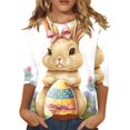 thumbnail image 1 of MuXiKeJi Clothes Easter Shirts Womens Happy Easter Rabbit Tops Egg 3/4 Sleeve Tee Tops Going Out Summer Outfits, 1 of 4