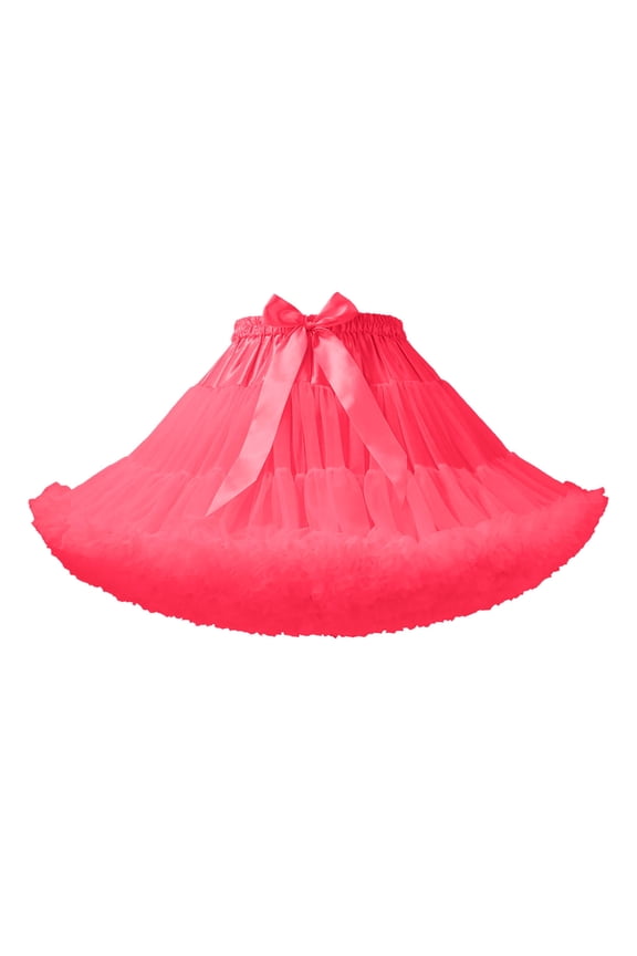 Fashion Solid Color Bow Tie Layered Performance Tutu Skirt Handmade For Stage Party And Dance