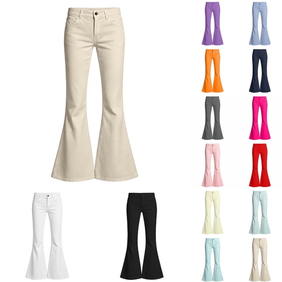 MuXiKeJi Clothes Girl Uniform Flare Leg Trouser High Waist Bootcut Dress Pants | Girl Uniform Flare Leg Trouser High Waist Bootcut Dress Pants