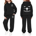 thumbnail image 1 of MuXiKeJi Clothes Girls 2 Piece Outfit Set Teen Girl Hoodie Sweatshirt Letter Print Flared Pants Casual Tracksuit Set, 1 of 4