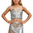 thumbnail image 1 of MuXiKeJi Clothes Girls Carnival Adjustable Strap Sequin Crop Top for Kids and Teens, 1 of 4