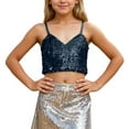 thumbnail image 1 of MuXiKeJi Clothes Girls Carnival Adjustable Strap Sequin Crop Top for Kids and Teens, 1 of 4