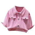 thumbnail image 1 of MuXiKeJi Clothes Girls Denim Jacket With Embroidered Collar Casual Loose Fit Outerwear For Toddlers Kids Spring Fall Fashion, 1 of 8