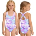 thumbnail image 1 of MuXiKeJi Clothes Girls One Piece Swimsuit Size 7-8 Cut Out Tankini Quick Dry Cute Printed Beach Skirt Cute Ruched Bathing Suit Ruched Adjustable Strap Swimwear Set Girl, 1 of 5